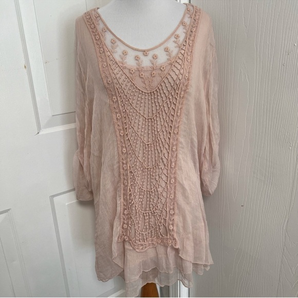 Bellambia Tops - Bellambia Overlay Silk Top E4